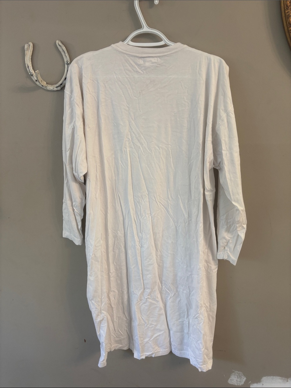 Club Monaco White Long-Sleeve Cotton Nightshirt - Picture 3 of 3